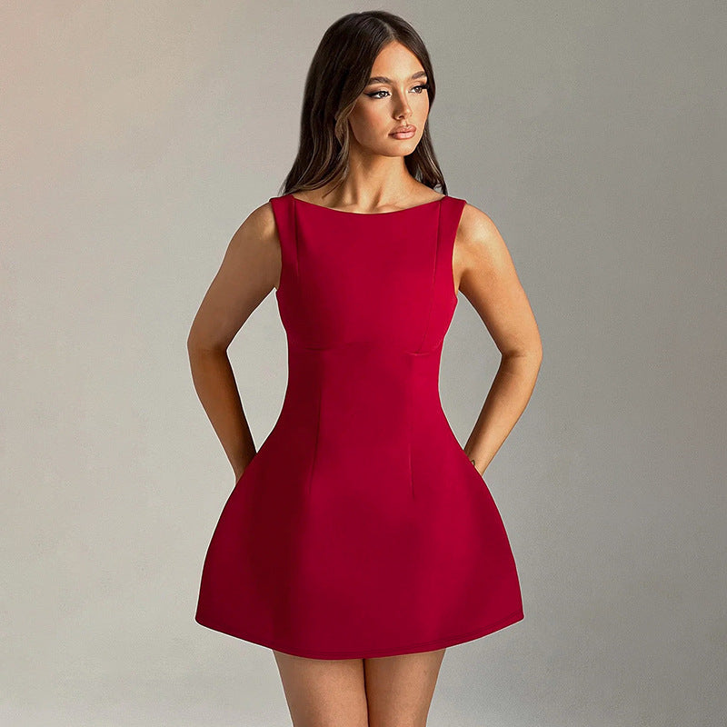 Sexy Rückenfreies Mini-Kleid – Sommer Street Style